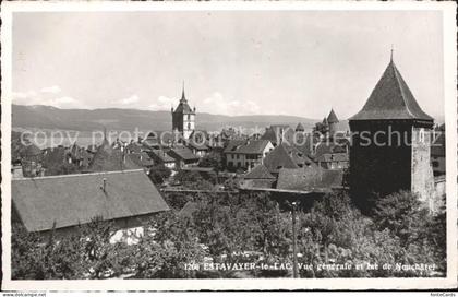 Estavayer-le-Lac Vue generale et Lac de Neuchatel