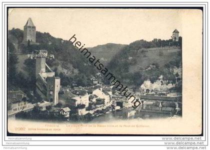 Fribourg - le vieux Pont de la Basse Ville et le Pont de Gotteron
