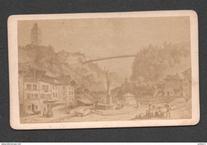 FRIBOURG  pont du Gontteron et ville basse  D1696