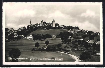 AK Romont, Vue generale prise de la route de Siviriez