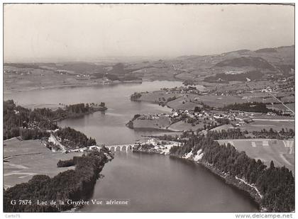 Suisse -  Lac de Gruyère - Vue aérienne - Postmarked Sorens 1949