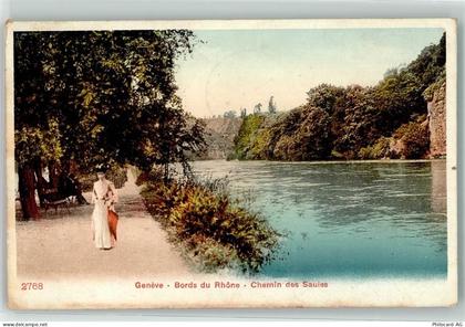 1200 Genève Genf 1909 - Bords du Rhone Chemin des Saules - 39405485