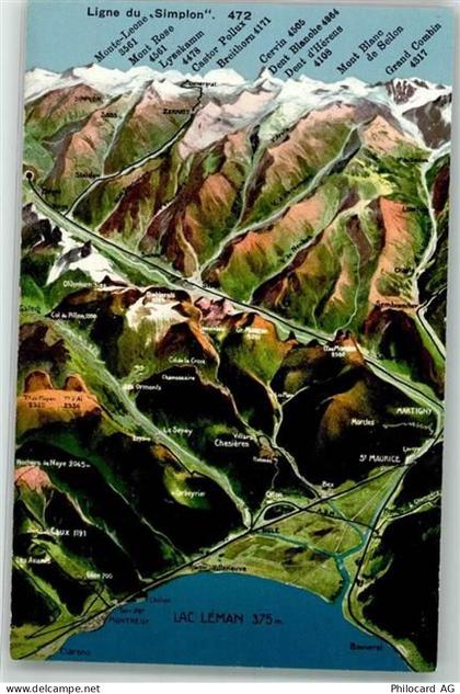 Genfersee Lac Leman - Landkarte - 39694107