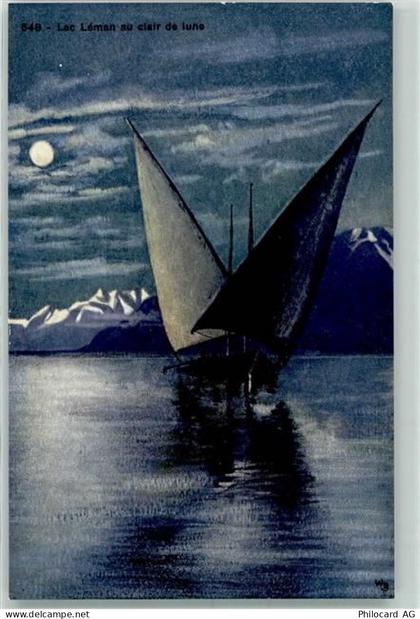 Genfersee Lac Leman Mondschein Genfersee im Mondschein - 10306953