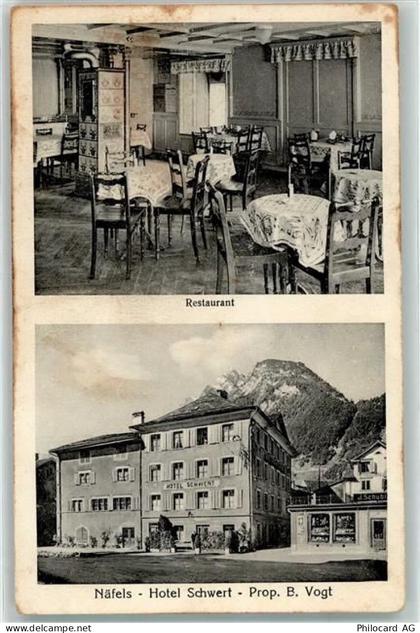 8752 Näfels Gebrauchsspuren Gasthaus Hotel Schwert Kachelofen - 13254501