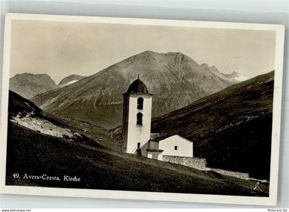 7447 Cresta Avers 1939 Foto AK Kirche - 38210087