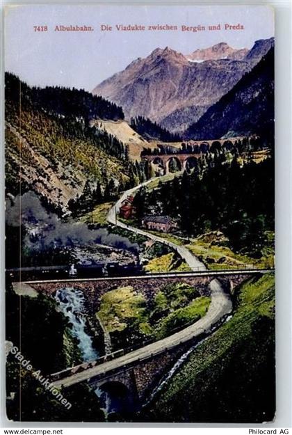 7482 Bergün Bravuogn - Albulabahn, Eisenbahn, Viadukte - 51279834
