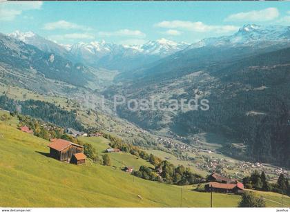 Blick von Pany auf das Obere Prattigau - Luzein - Kublis - Conters - Saas - Serneus - 1977 - Switzerland - used