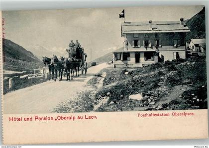7180 Disentis Mustér Foto AK Postkutsche Posthaltestatiron Oberalpsee Ho... - 13572841