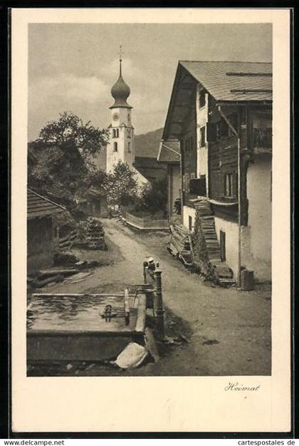 AK Fanas, Strassenpartie mit Kirche