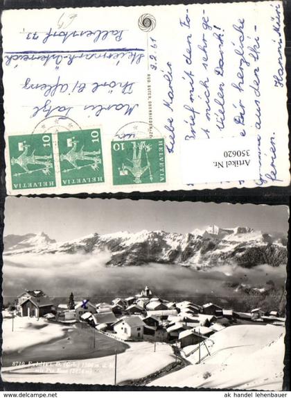 350620,Feldis Totale m. Piz Fess Bergkulisse Winterbild Kt Graubünden