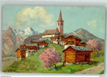 7477 Filisur Künstlerkarte Kirche chur Alubla - 38191345