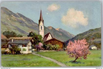 7240 Küblis Künstlerkarte Blick zur Kirche - 51313712