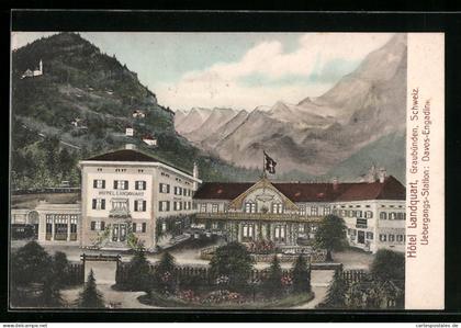 AK Landquart, Hotel Landquart mit Bergpanorama