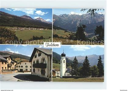 Fuldera Val Muestair gegen Piz d  Aint Dorfplatz Hotel Sternen gegen Umbrail Ste