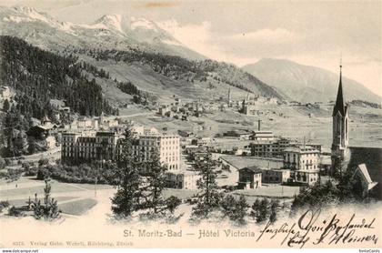St Moritz  SANKT MORITZ GR Hotel Victoria Kirche Alpen