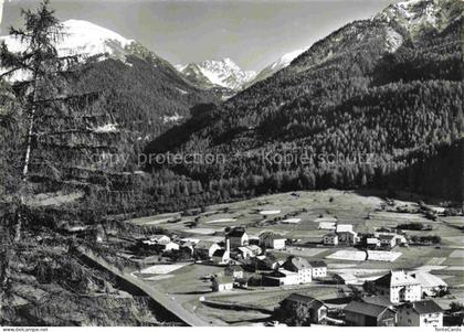 Valchava Inn GR Panorama Blick gegen Piz Minschuns und Piz Costainas