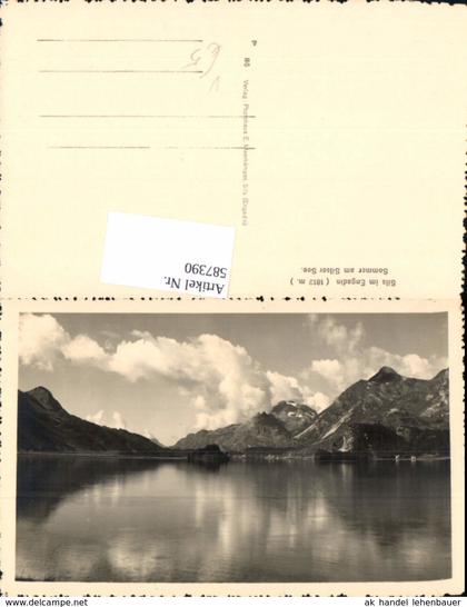 587390,Foto Ak Sils im Engadin/Segl Sommer a. Silsersee Switzerland pub E. Meerkämper