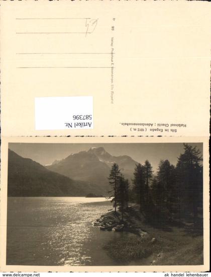 587396,Foto Ak Sils im Engadin/Segl Halbinsel Chaste Abendsonnenschein Switzerland