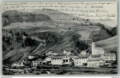 7435 Splügen 1911 Foto AK Kirche - 14007506