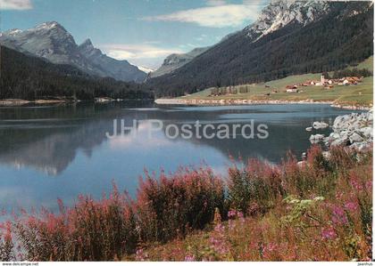 San Bernardino Strasse N13 bei Sufers mit Guggernull und Eishorn - Switzerland - unused