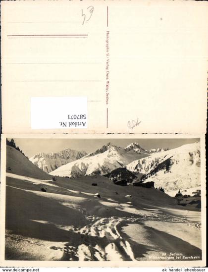 587071,Sedrun Wintermorgen b. Surrhein Tujetsch Switzerland