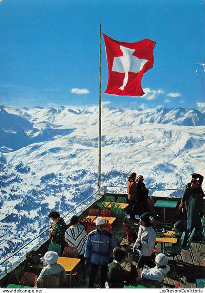 SUISSE - Lenzerheide Valbellá - Luftseilbahn Parpaner Rothorn - Piz Scalottas - Piz Danis - animé - Carte postale