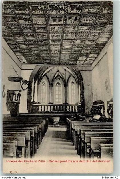 7432 Zillis-Reischen - Inneres der Kirche in Zillis Deckengemälde aus de... - 10395001