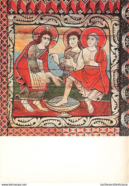 SUISSE - Zillis - St Martinskirche - Romanische Bilderdecke - Fusswaschung - Eglise - Lavement des pieds - Carte postale