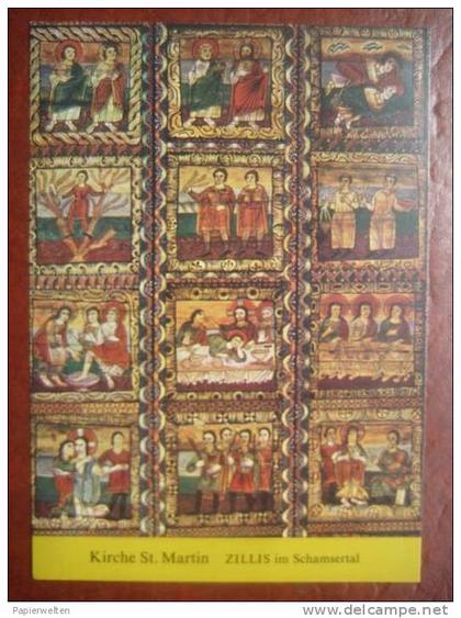 Zillis-Reischen (GR) - Kirche St Martin: Kirchendecke Detail