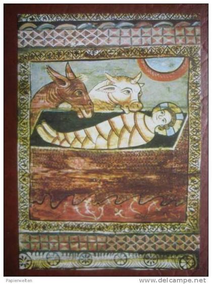 Zillis-Reischen (GR) - Kirche St Martin: Kirchendecke Detail Jesuskind in der Krippe