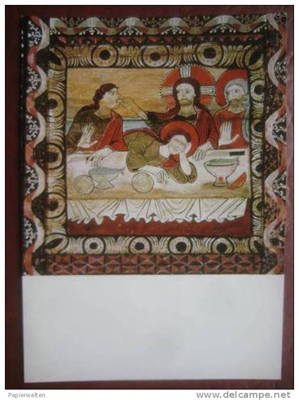 Zillis-Reischen (GR) - Kirche St Martin: Kirchendecke Detail Letzte Abendmahl