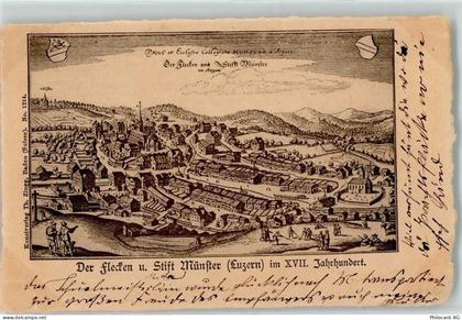 6215 Beromünster 1902 - Der Flecken und Stift Münster Luzern im 17. Jahr... - 13901282