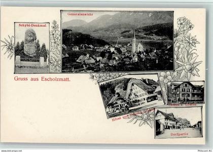 6182 Escholzmatt 1919 - Schybi Denkmal, Chalet z. Löwen, Erhaltung I AK... - 13407274