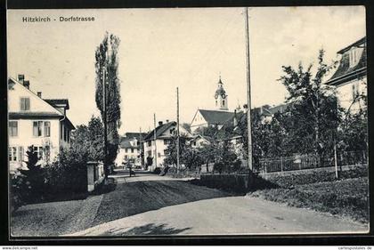 AK Hitzkirch, Dorfstrasse mit Kirchturm
