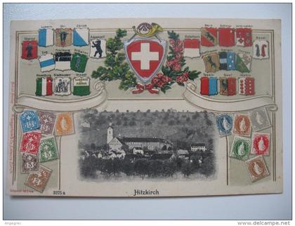 CPA    Carte colorée,  à relief  tactile   "  Hitzkirch  "   voyagé