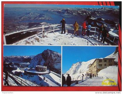 Kriens (LU) - Mehrbildkarte Pilatus (Panorama, Hotels) Winter