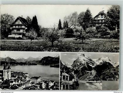 6045 Meggen 1962 Gebrauchsspuren Dampfschiff Pension Sonnrain - 38222462
