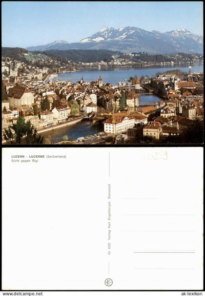Ansichtskarte Luzern Lucerna Panorama-Ansicht 1990