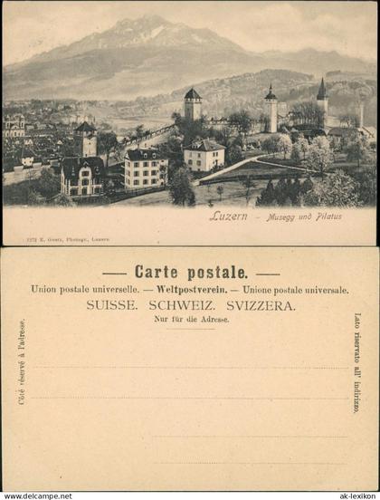 Ansichtskarte Luzern Lucerna Stadtpartie 1911