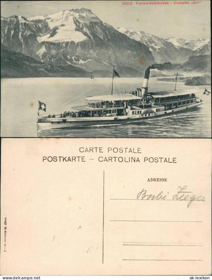 Ansichtskarte Luzern Lucerna Vierwaldstättersee, Dampfer "Uri" 1916