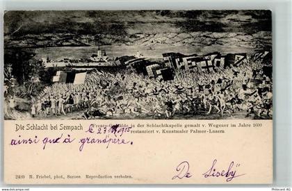 6204 Sempach 1905 - Fresco Gemälde Die Schlacht bei Sempach in der Schla... - 10584681