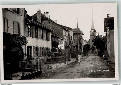 2016 Cortaillod 1932 Foto AK Straße Kirche - 13597890