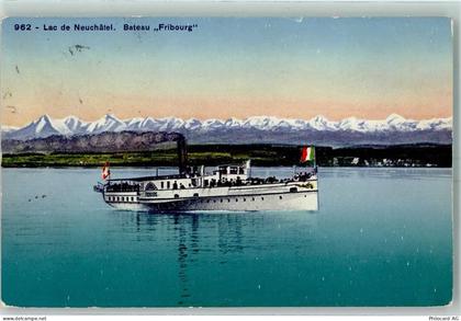 2000 Neuchâtel Neuenburg 1925 - Lac de Neuchatel Bateau Fribourg - 10395262