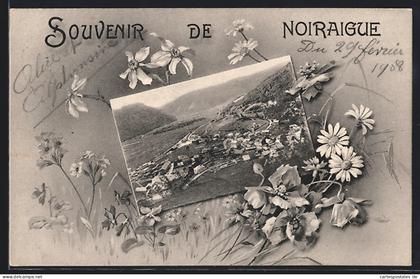 Passepartout-AK Noiraigue, Ortsansicht