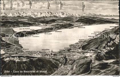 Lac de Neuchatel Lac de Morat Panorama des Alpes a vol d oiseau