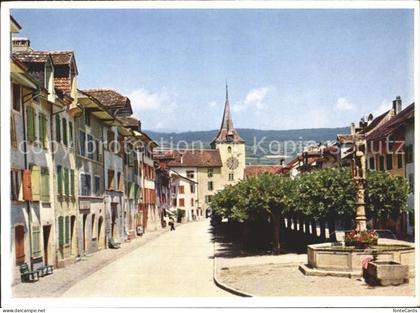 Le Landeron Dorfpartie Brunnen
