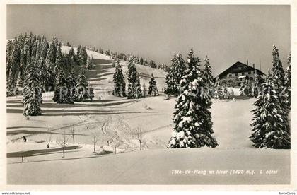 Val de Ruz Hôtel Tête de Ran en hiver Jura