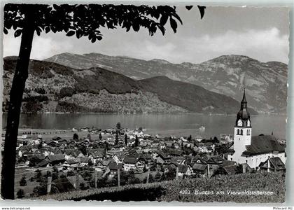 6374 Buochs 1956 Foto AK Kirche Vierwaldstättersee - 38218934