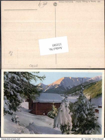 133585,Künstlerkarte Schweizer Bauernhaus in den Alpen pub Ruegg Wallisellen Zürich 525